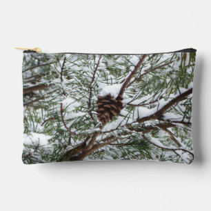 Snowy Pine Cone II Winter Natuur Fotografie Etui
