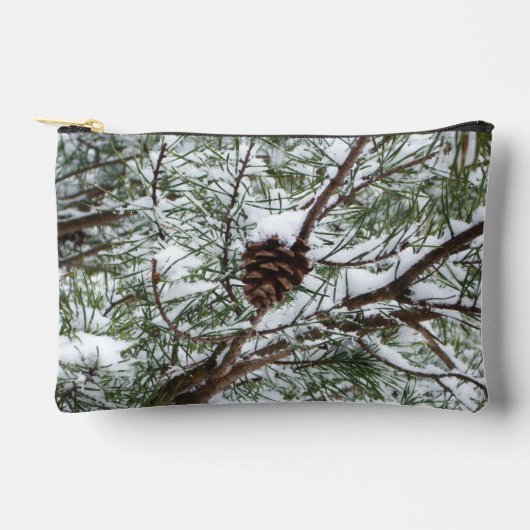Snowy Pine Cone II Winter Natuur Fotografie Etui (Voorkant)