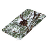 Snowy Pine Cone II Winter Natuur Fotografie Magneet (Linkerzijde)