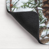 Snowy Pine Cone II Winter Natuur Fotografie Muismat (Hoek)