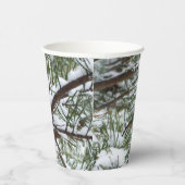 Snowy Pine Cone II Winter Natuur Fotografie Papieren Bekers (Rechts)