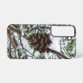 Snowy Pine Cone II Winter Natuur Fotografie Samsung Galaxy Hoesje (Achterkant horizontaal)