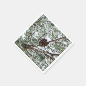 Snowy Pine Cone II Winter Natuur Fotografie Servetten (Hoek)