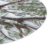 Snowy Pine Cone II Winter Natuur Fotografie Snijplank (Hoek)