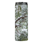 Snowy Pine Cone II Winter Natuur Fotografie Thermosbeker (Achterkant)