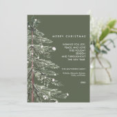 Snowy Pine Custom Photo Christmas Feestdagenkaart (Staand voorkant)