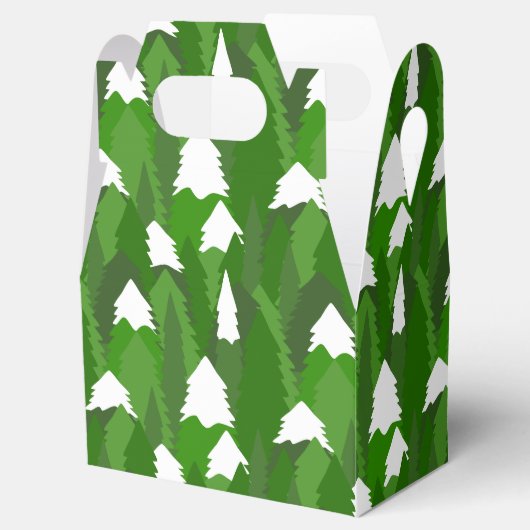 Snowy Pine Forest Bedankdoosjes (Geopend)