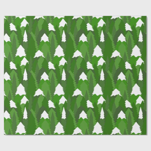 Snowy Pine Forest Cadeaupapier (Vlak)