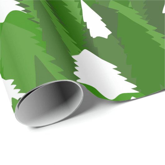 Snowy Pine Forest Cadeaupapier (Rol Hoek)