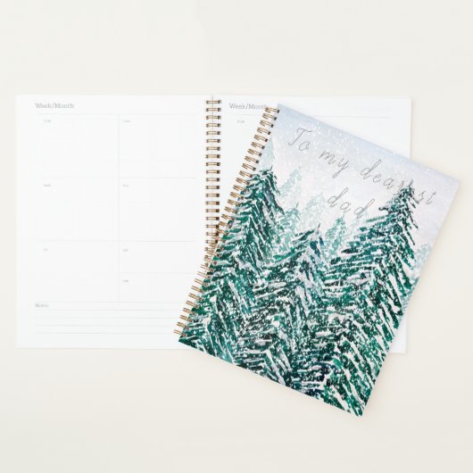 Snowy Pine Forest Green versie 2 met de hand gesch Planner (Display)