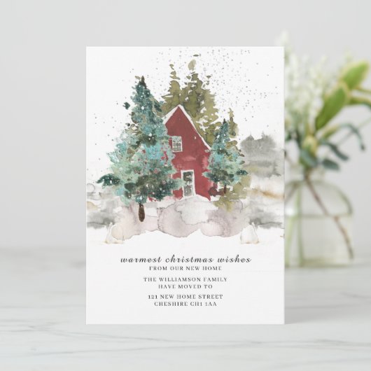 Snowy Pine Forest kerst Nieuw startpunt Aankondiging (Staand voorkant)