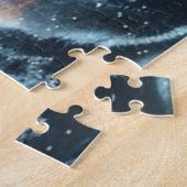 Snowy Pine Forest met Cabine 20x20 Puzzle Legpuzzel (Zijkant)