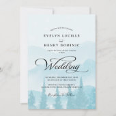 Snowy Pine Forest Mountains Winter Wedding Kaart (Voorkant)