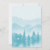 Snowy Pine Forest Mountains Winter Wedding Kaart (Achterkant)