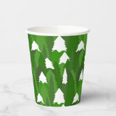 Snowy Pine Forest Papieren Bekers (Links)