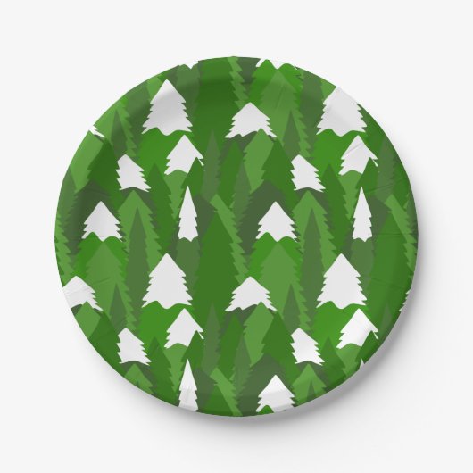 Snowy Pine Forest Papieren Bordje (Voorkant)