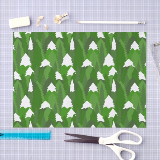 Snowy Pine Forest Tissuepapier (Craft)