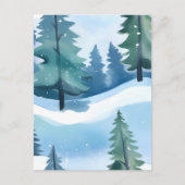 Snowy Pine Forest | Waterverf in de winter Briefkaart (Voorkant)