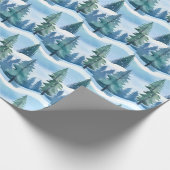 Snowy Pine Forest | Waterverf in de winter Cadeaupapier (Hoek)