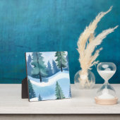 Snowy Pine Forest | Waterverf in de winter Fotoplaat (Insitu)