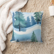 Snowy Pine Forest | Waterverf in de winter