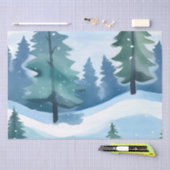 Snowy Pine Forest | Waterverf in de winter Tissuepapier (Craft)