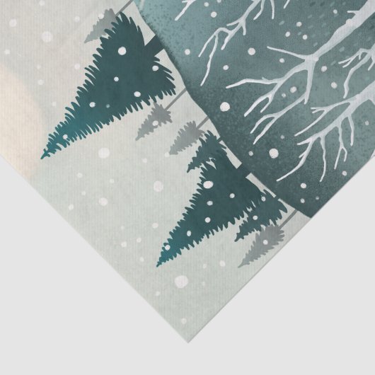Snowy Pine Forest | Woodland Christmas Holiday Tissuepapier (Detail)
