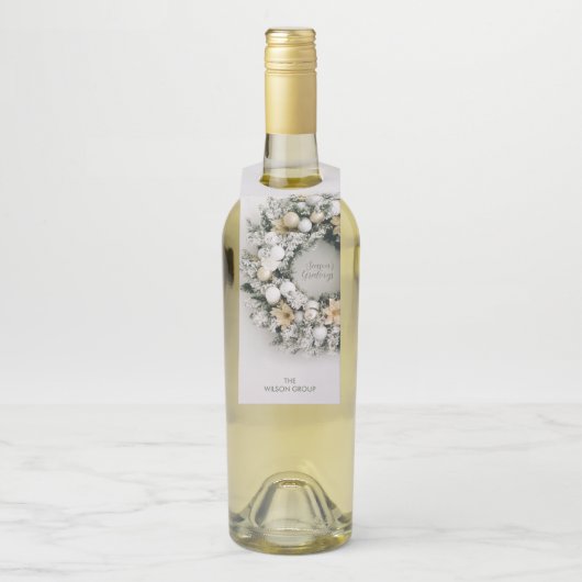 Snowy Pine Kerstmis Flessenhanger (Op fles)