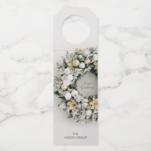 Snowy Pine Kerstmis Flessenhanger (Voorkant)