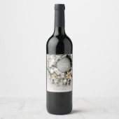 Snowy Pine Kerstmis Wijn Etiket (Voorkant)