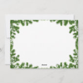 Snowy Pine Needles Happy Holiday Photo Card Feestdagenkaart (Achterkant)