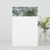 Snowy Pine Needles Winter Natuur Briefpapier (Staand voorkant)
