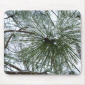 Snowy Pine Needles Winter Natuur Muismat (Voorkant)