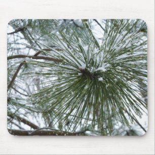 Snowy Pine Needles Winter Natuur Muismat