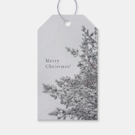 Snowy Pine, Scandinavian Christmas aesthetic Cadeaulabel