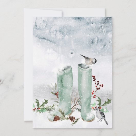 Snowy Pine & Spruce Christmas Bruidsmeisjes Lunche Kaart (Achterkant)