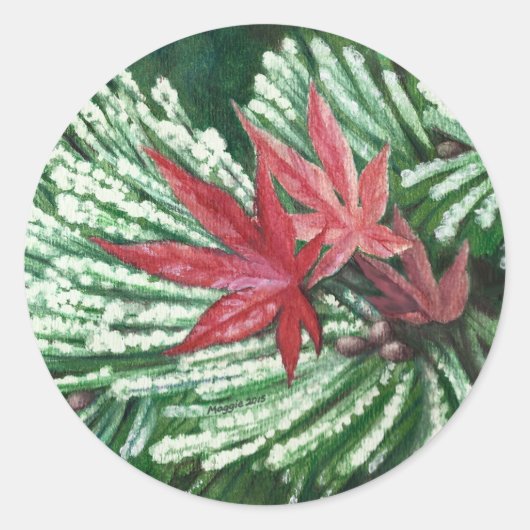 Snowy Pine Sticker (Voorkant)