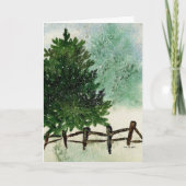 Snowy Pine Tree-kerstkaart Feestdagen Kaart (Voorkant)