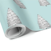 Snowy Pine Tree Pattern Cadeaupapier (Rol Hoek)