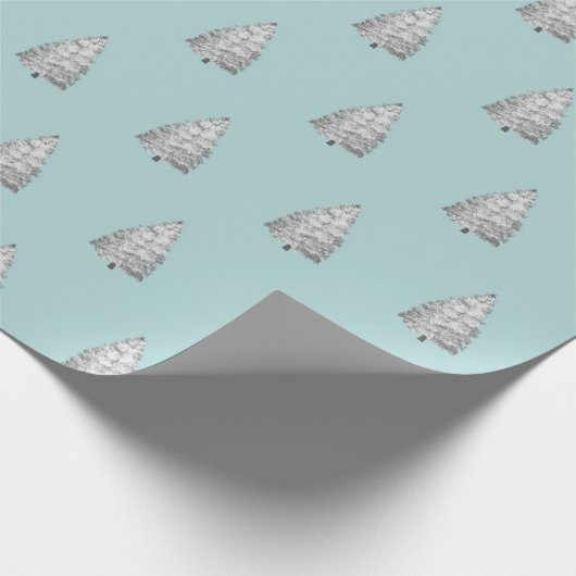 Snowy Pine Tree Pattern Cadeaupapier (Hoek)