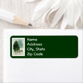 Snowy Pine Tree retour adreslabels Etiket (Insitu)