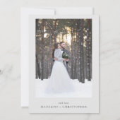 Snowy Pine Tree Rustic Winter Wedding Kaart (Achterkant)
