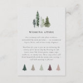 Snowy Pine Tree Winter Trouwkleding Informatiekaartje (Voorkant)