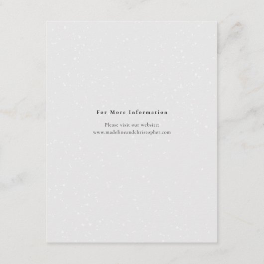 Snowy Pine Tree Winter Wedding Details Informatiekaartje (Achterkant)