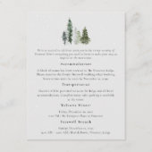 Snowy Pine Tree Winter Wedding Details Informatiekaartje (Voorkant)