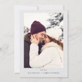 Snowy Pine Tree Winter Wedding Save the Date (Achterkant)