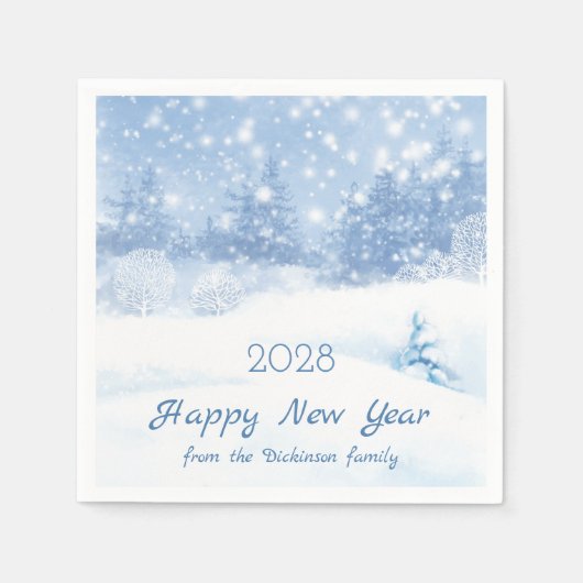 Snowy pine trees Kerstmis, Nieuwjaar Servet (Voorkant)