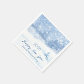 Snowy pine trees Kerstmis, Nieuwjaar Servet (Hoek)