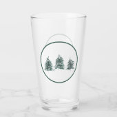 Snowy Pine Trees Pint Glass Glas (Achterkant)