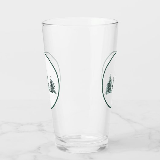 Snowy Pine Trees Pint Glass Glas (Links)